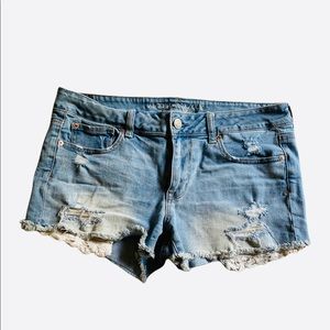 American Eagle denim distressed shorts